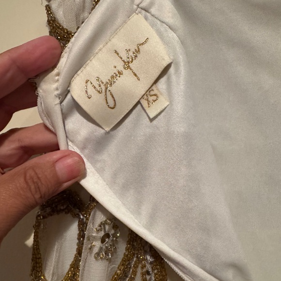 Anthropologie Gold and Silver Embellished Mini Skirt - Picture 2 of 2